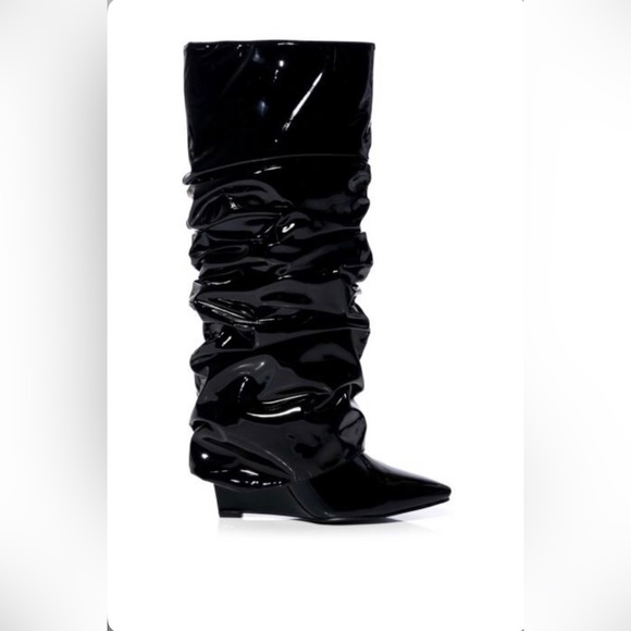 NWT AZALEA WANG SIF WEDGE BOOT IN BLACK. SIZE 8.5 - Picture 2 of 8